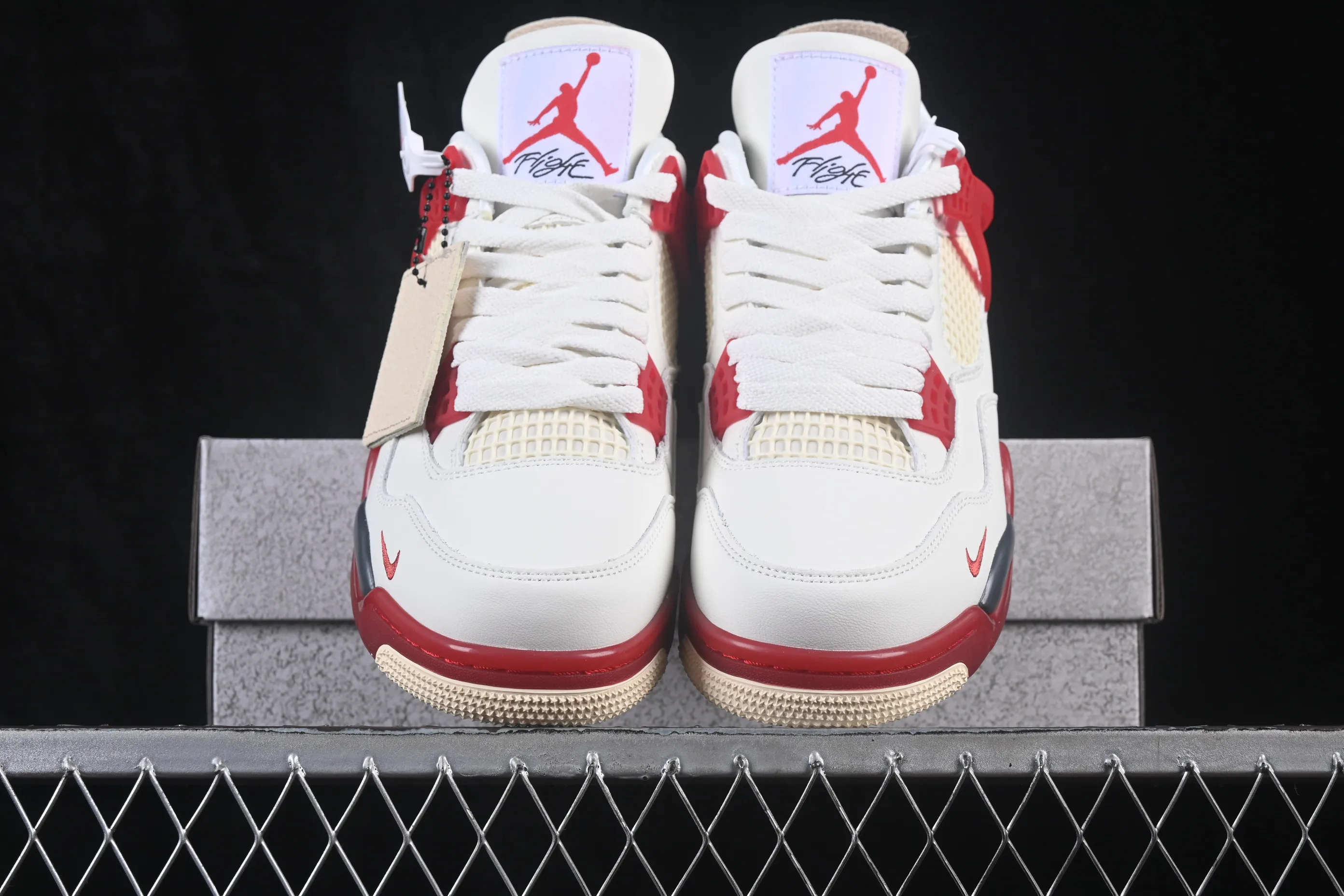 All Categories Air Jordan Jordan Series Basketball Shoes Air Jordan 4 Nigel Sylvester x Air Jordan 4 Retro "Brick After Brick" AJ4 Joe 4 White Red Urine Stains 2.0 IQ8055-100